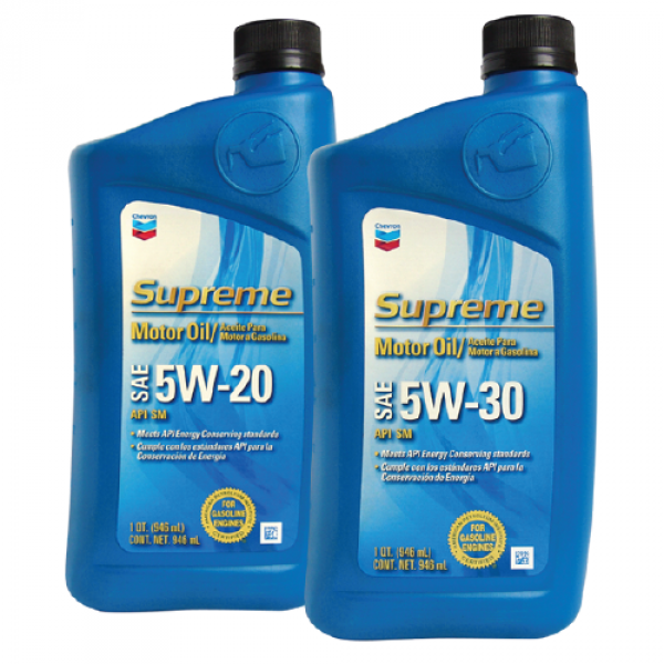 CHEVRON SUPREME MOTOR OIL SAE 5W20, 5W30, 10W30, 10W40, 20W50 – CONAUTO
