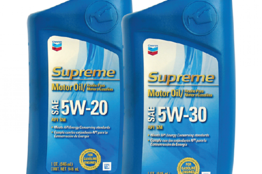 CHEVRON SUPREME MOTOR OIL SAE 5W20, 5W30, 10W30, 10W40, 20W50