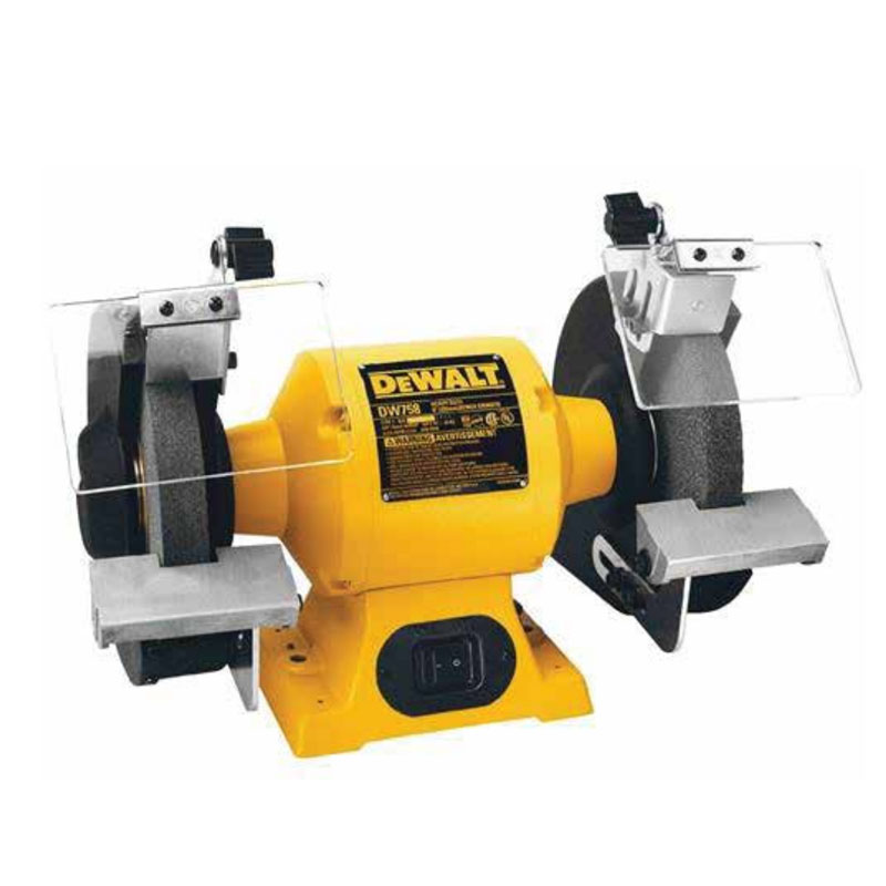 DEWALT DW758 – Esmeriladora de banco 8″ – 5/8″ – 205mm – 4.2ac (AMP) 3/4hp