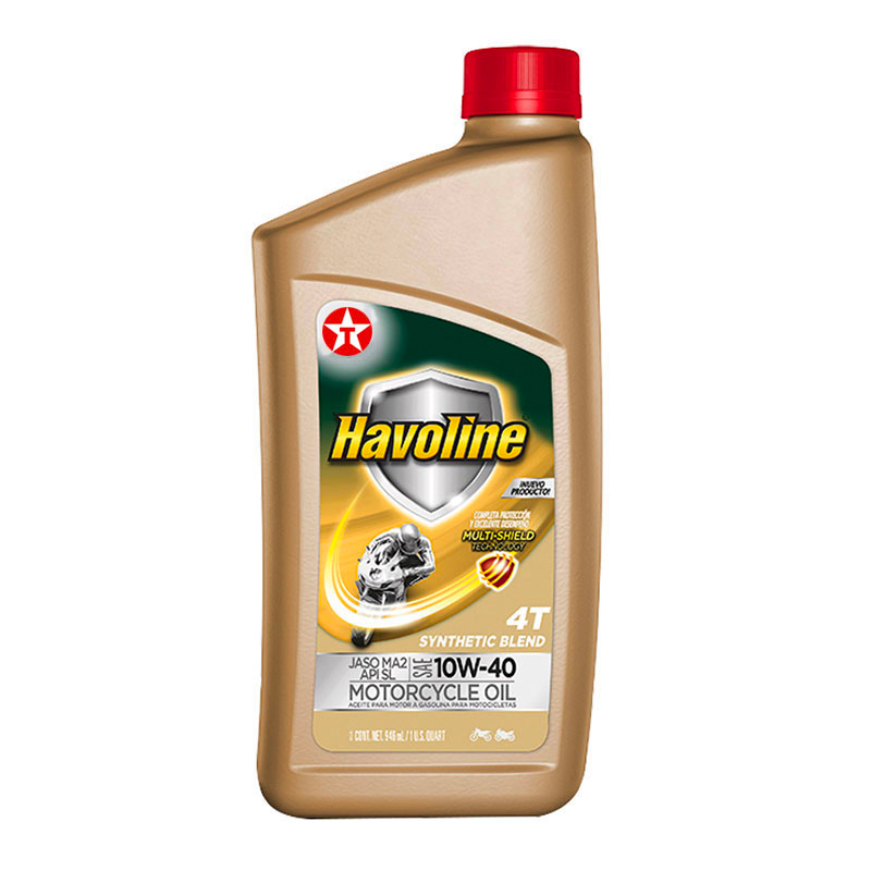 Havoline® Synthetic Blend Motorcycle Oil 4T SAE 10W-40 JASO MA2/MA API SL -  DLO S.A.S.